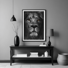 Majestic Lion Wall Art – Bold Jungle King Portrait Print
