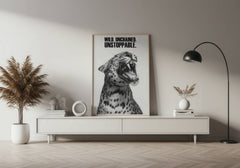 Unstoppable Wall Art Print – Leopard Roar with Bold Motivational Typography