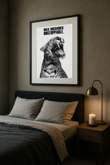 Unstoppable Wall Art Print – Leopard Roar with Bold Motivational Typography