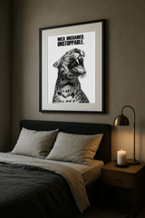 Unstoppable Wall Art Print – Leopard Roar with Bold Motivational Typography