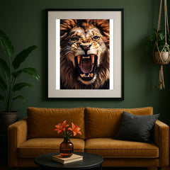 Roaring Lion Wall Art – Fierce Jungle King Animal Print