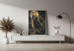 Lunar Roar – Moonlit Lion Wall Art Print
