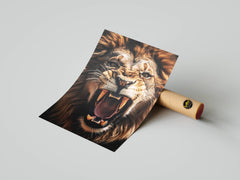 Roaring Lion Wall Art – Fierce Jungle King Animal Print