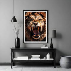 Roaring Lion Wall Art – Fierce Jungle King Animal Print