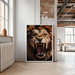 Roaring Lion Wall Art – Fierce Jungle King Animal Print