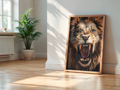 Roaring Lion Wall Art – Fierce Jungle King Animal Print