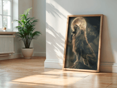 Lunar Roar – Moonlit Lion Wall Art Print