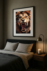 Roaring Lion Wall Art – Fierce Jungle King Animal Print