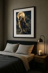 Lunar Roar – Moonlit Lion Wall Art Print
