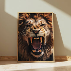 Roaring Lion Wall Art – Fierce Jungle King Animal Print