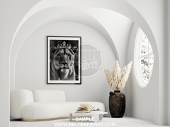 Crowned Lioness Wall Art – Royal Big Cat Print