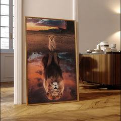 Lion Cub Reflection | Dream Big Wall Art Print