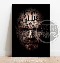 Walter White | Breaking Bad Typography Movie Wall Art Print