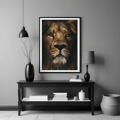Majestic Lion Wall Art – Bold Jungle King Portrait Print