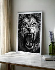 Roaring Lion Wall Art – Fierce Jungle King Animal Print