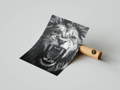 Roaring Lion Wall Art – Fierce Jungle King Animal Print