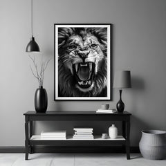 Roaring Lion Wall Art – Fierce Jungle King Animal Print