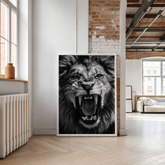 Roaring Lion Wall Art – Fierce Jungle King Animal Print