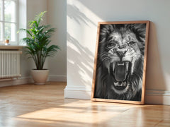 Roaring Lion Wall Art – Fierce Jungle King Animal Print