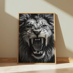 Roaring Lion Wall Art – Fierce Jungle King Animal Print