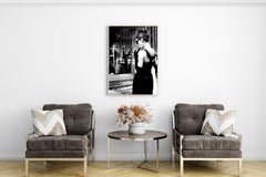 Audrey Hepburn Breakfast at Tiffany’s Wall Art | Timeless Black and White Glamour Print