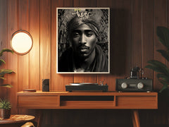 THUG ROYALTY | Tupac Wall Art | Black|and|White Crown Portrait Print