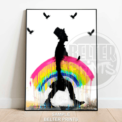 Rainbow Stroll | Banksy-Inspired | Street Wall Art Print