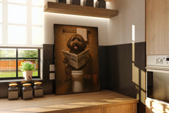 Labradoodle On The Toilet | Funny Dog Bathroom Wall Art Print