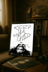 HEAD HIGH | Tupac Wall Art | Inspirational Black|and|White Hip|Hop Quote Print