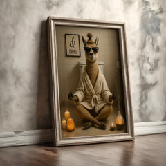 Zen Llama | Unique Funny Chill Animal Wall Art Print
