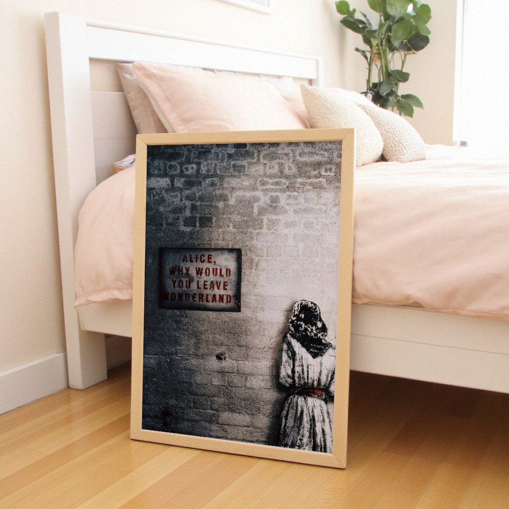 Alice in Wonderland Banksy-inspired wall art print