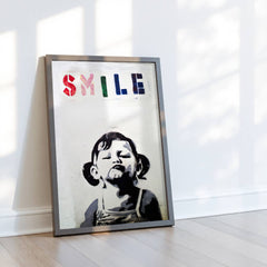 Banksy-style smile graffiti street art print