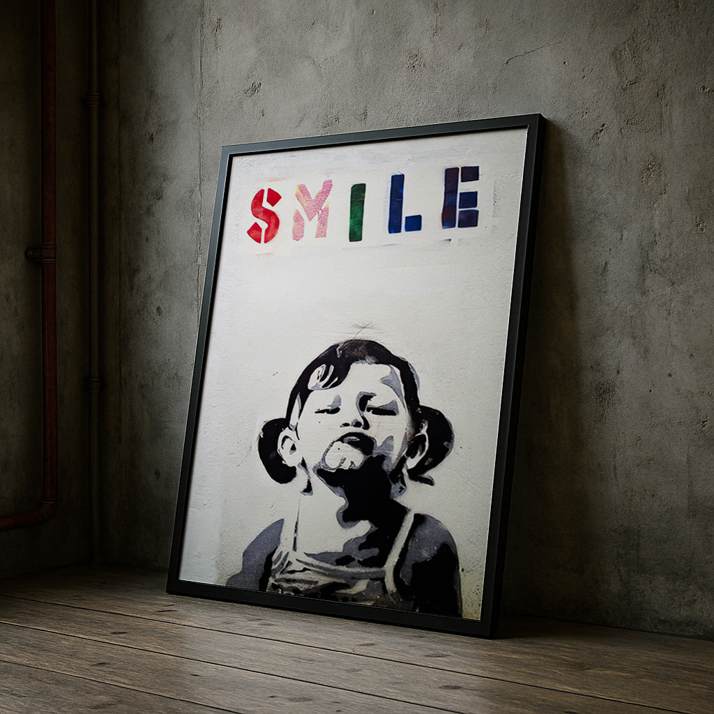 Cheeky child graffiti stencil wall art print