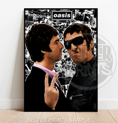 Oasis Gallagher brothers wall art