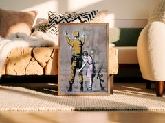 Satirical political Banksy-inspired wall art print