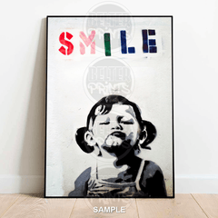 Smile Banksy-inspired wall art print