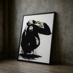 Zooicide street art monkey holding banana wall poster