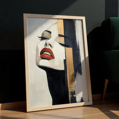 abstract-face-painting-with-red-lips-home-decor
