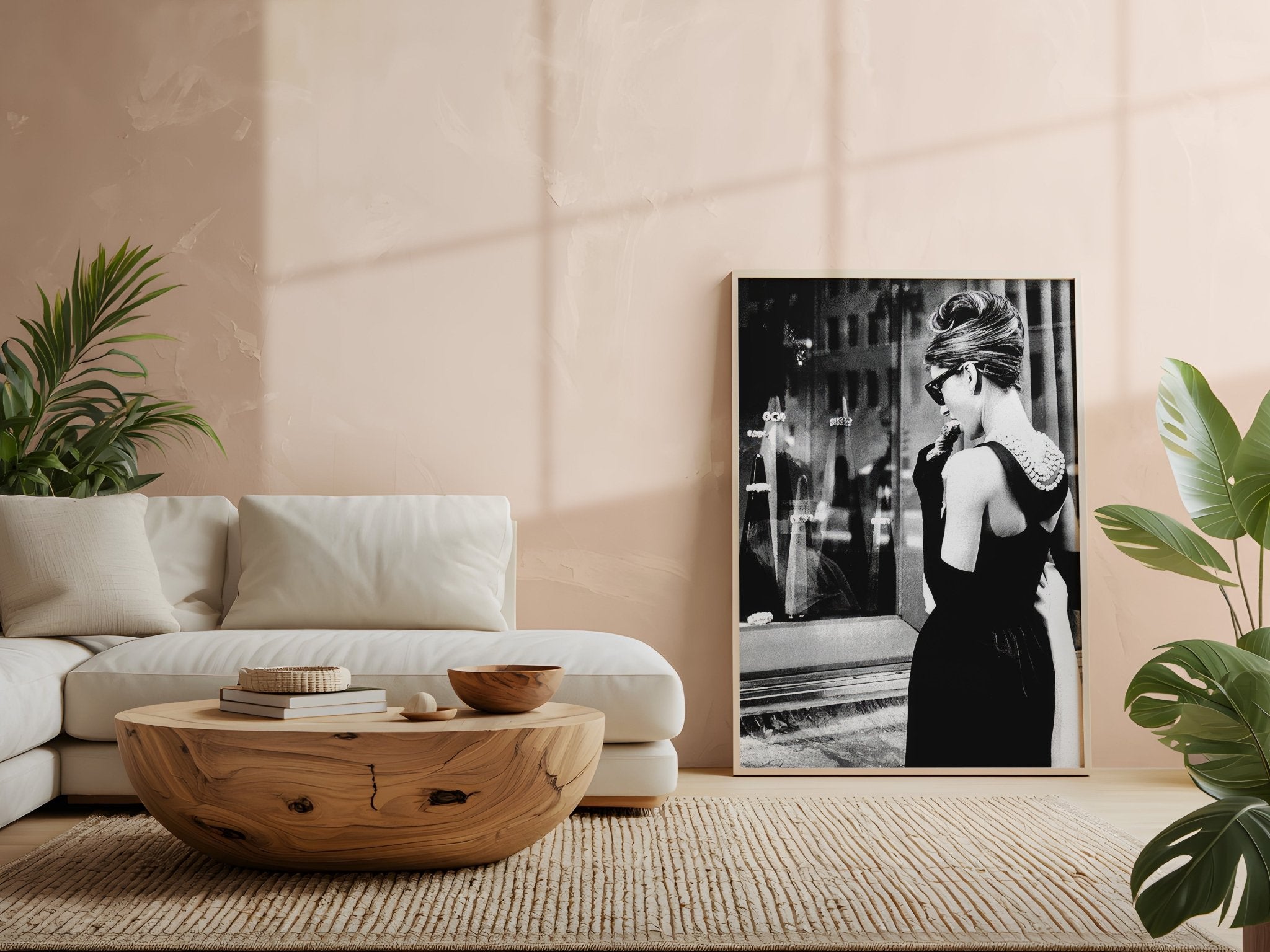 Audrey Hepburn Breakfast at Tiffany’s Wall Art | Timeless Black and White Glamour Print - Print