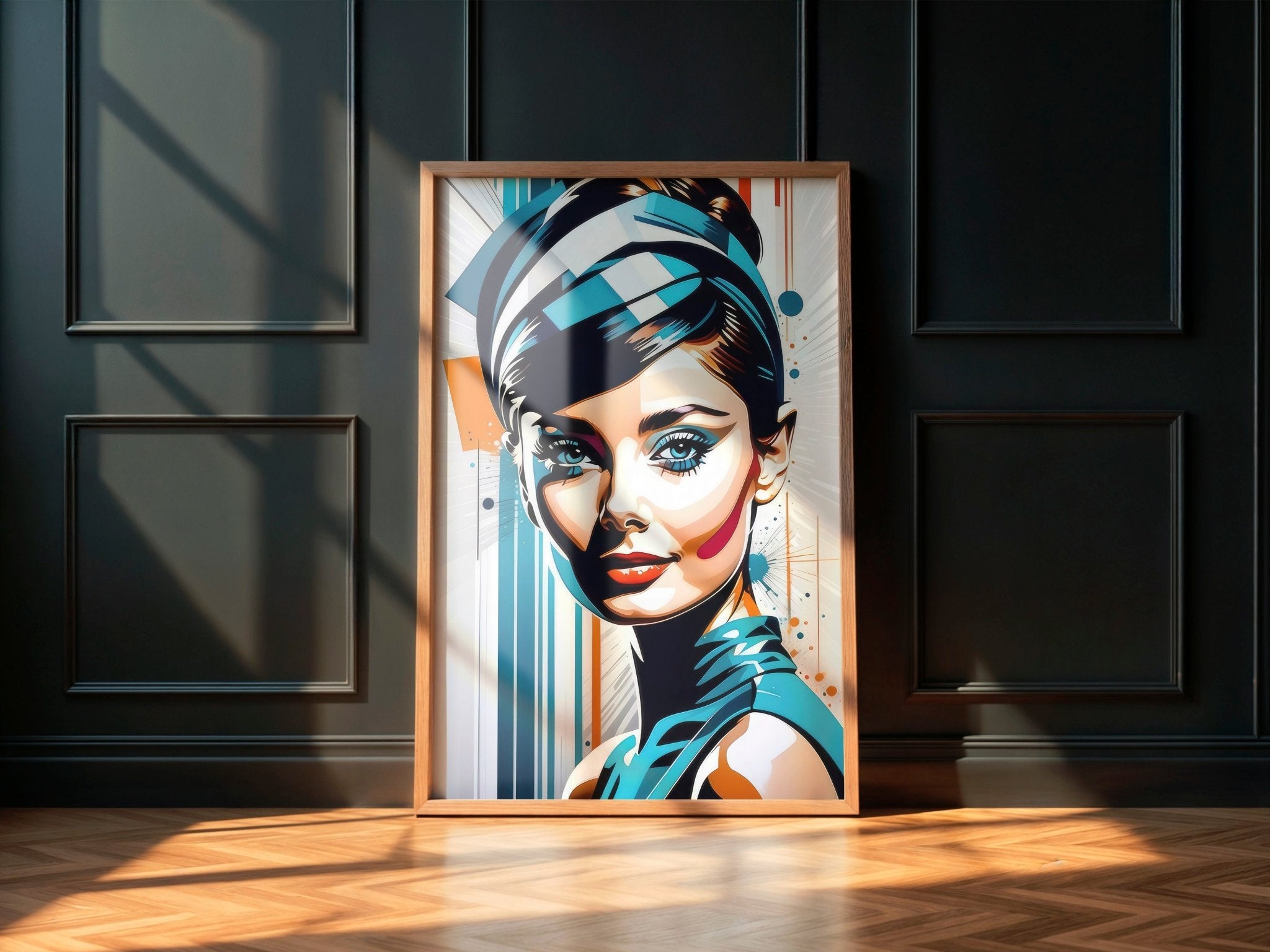 Audrey Hepburn Futuristic Pop Art | Bold Glam Wall Art Print - Print