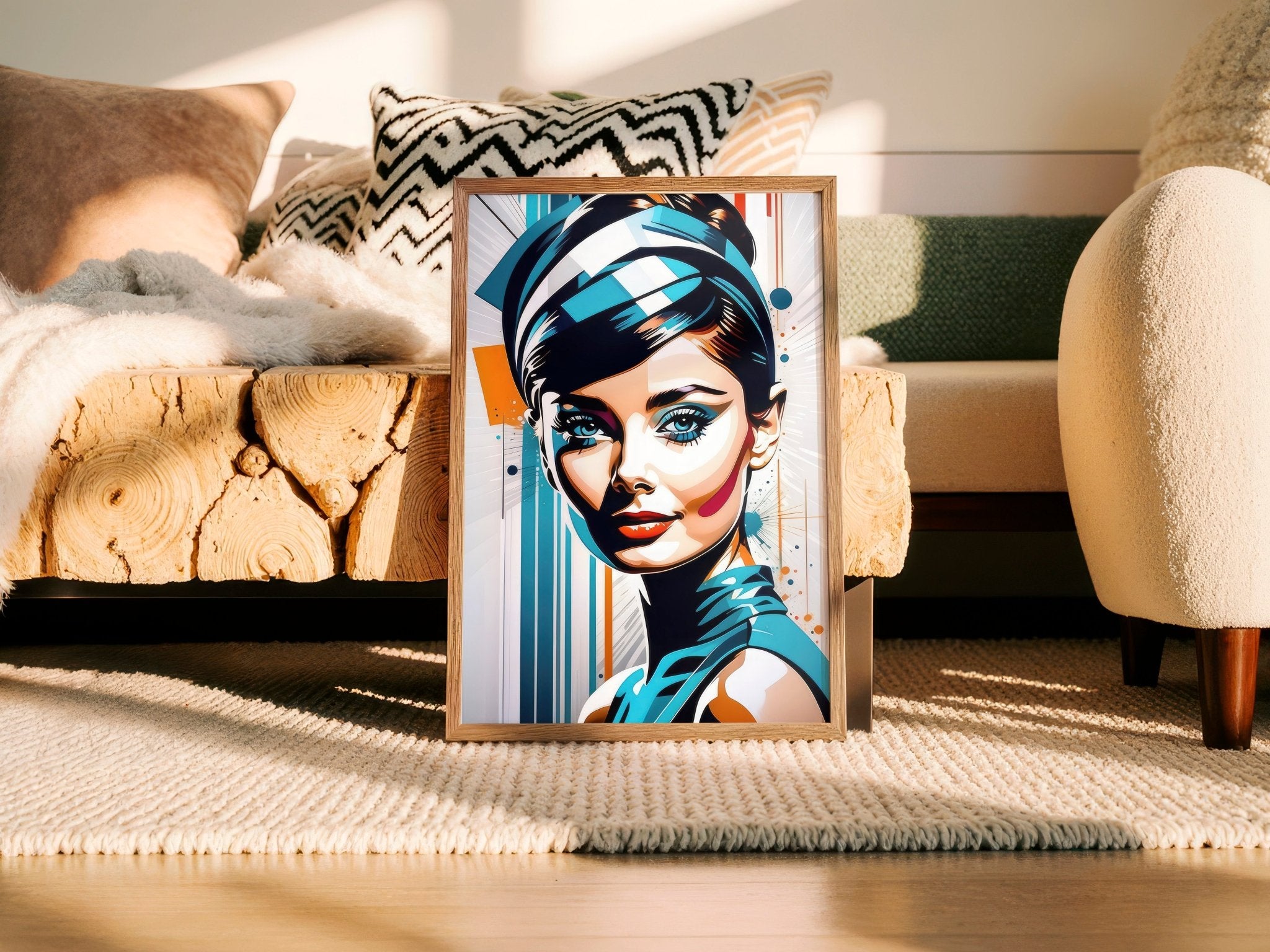 Audrey Hepburn Futuristic Pop Art | Bold Glam Wall Art Print - Print