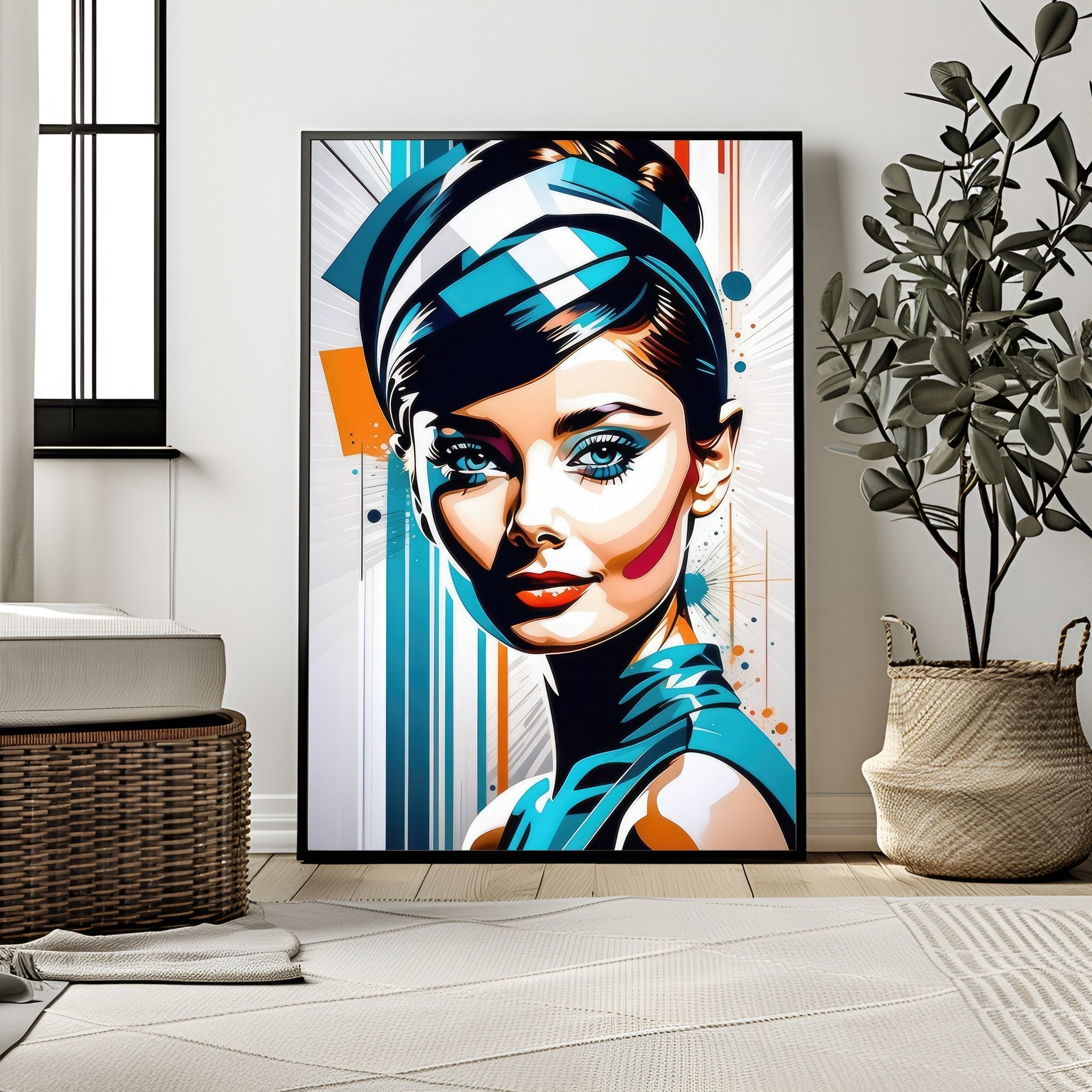 Audrey Hepburn Futuristic Pop Art | Bold Glam Wall Art Print - Print