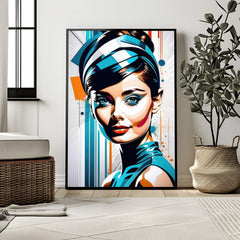 Audrey Hepburn Futuristic Pop Art | Bold Glam Wall Art Print - Print