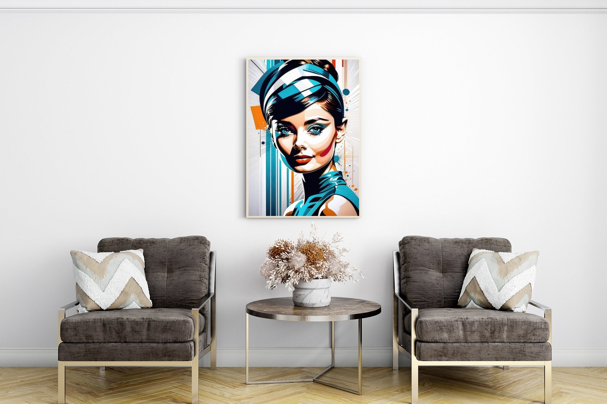 Audrey Hepburn Futuristic Pop Art | Bold Glam Wall Art Print - Print