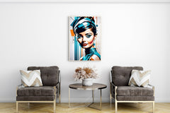 Audrey Hepburn Futuristic Pop Art | Bold Glam Wall Art Print - Print