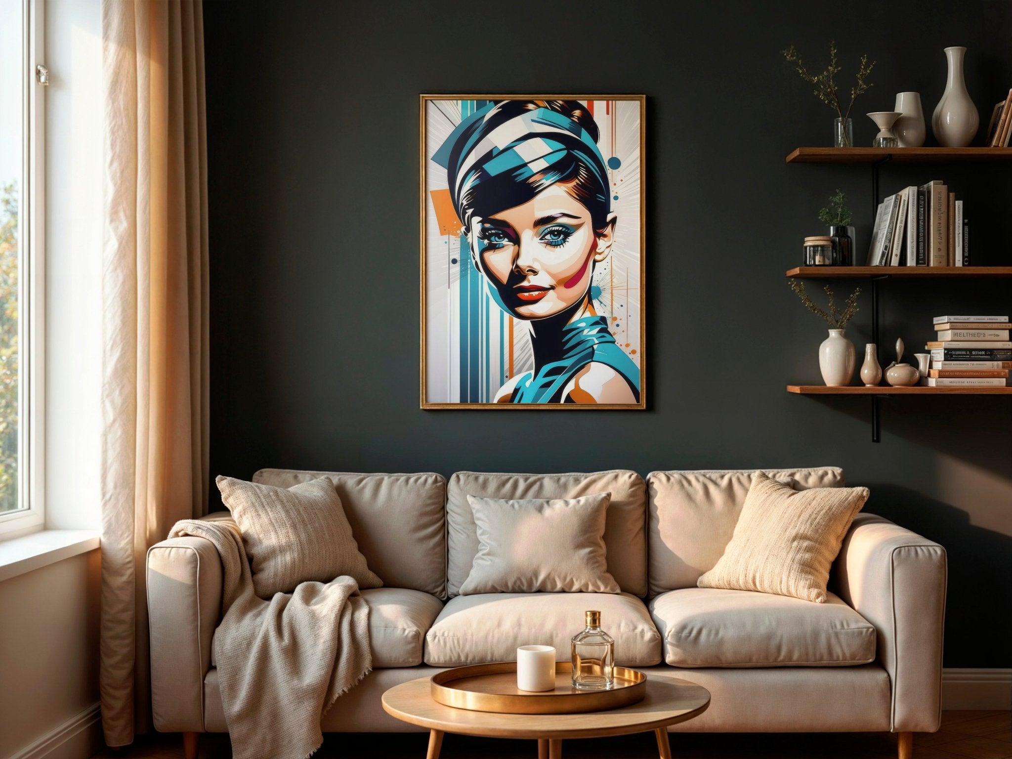 Audrey Hepburn Futuristic Pop Art | Bold Glam Wall Art Print - Print
