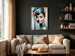 Audrey Hepburn Futuristic Pop Art | Bold Glam Wall Art Print - Print
