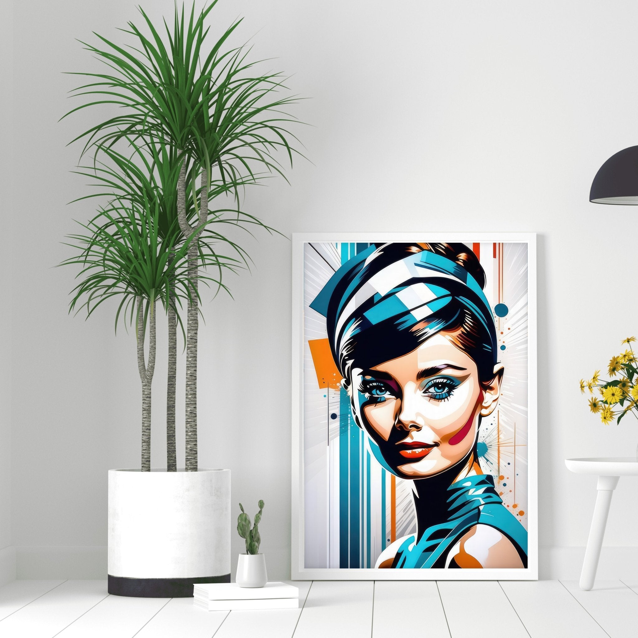 Audrey Hepburn Futuristic Pop Art | Bold Glam Wall Art Print - Print