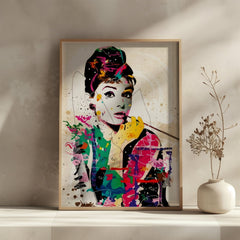 Audrey Hepburn | Graffiti Pop Wall Art Print - Print