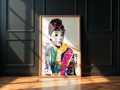 Audrey Hepburn | Graffiti Pop Wall Art Print - Print